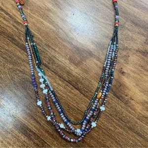 3/$20 Long multi-colored bead necklace